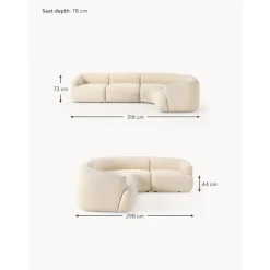 Divano Angolare Componibile 4 Posti In Boucle Sofia