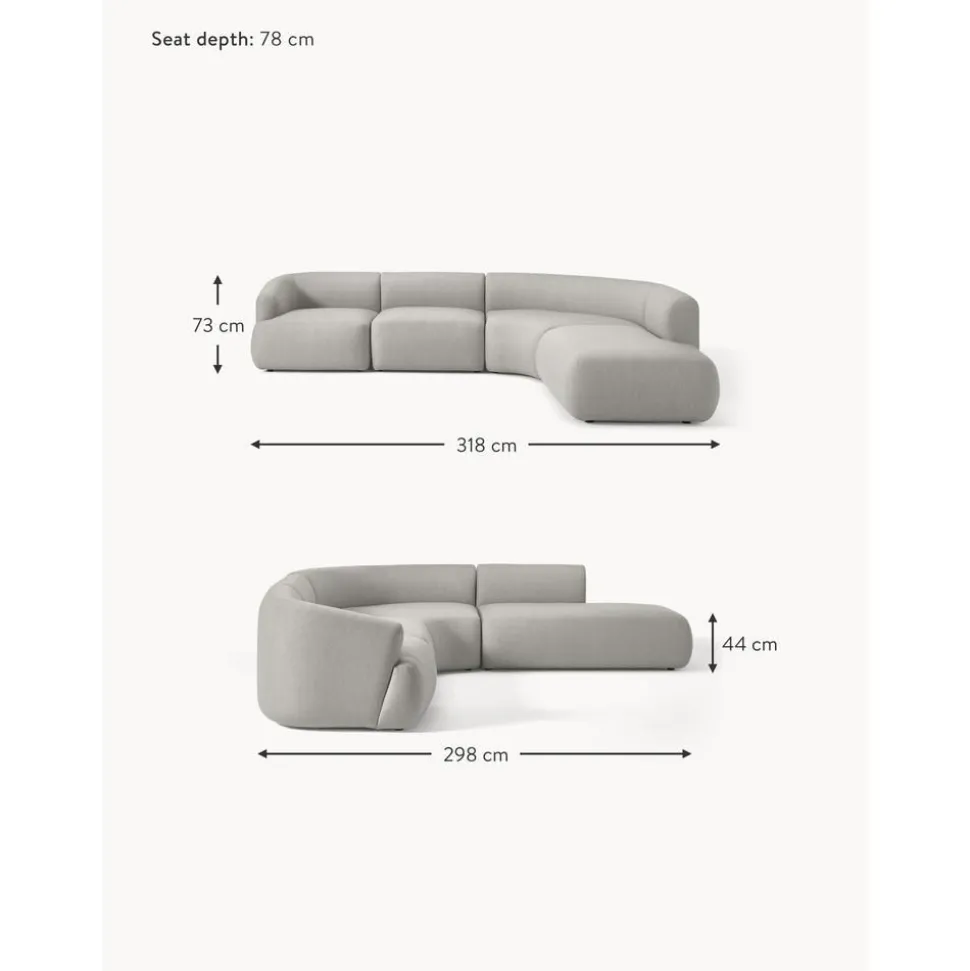 Divano Angolare Componibile 4 Posti Sofia