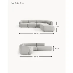 Divano Angolare Componibile 4 Posti In Boucle Sofia