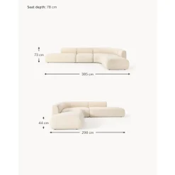Divano Angolare Componibile 4 Posti In Boucle Sofia