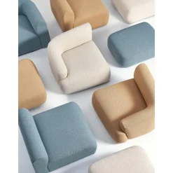 Divano Angolare Componibile 3 Posti In Boucle Sofia