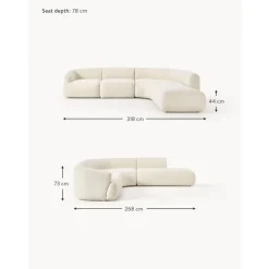 Divano Angolare Componibile 4 Posti In Teddy Sofia