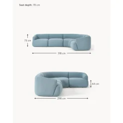 Divano Angolare Componibile 4 Posti In Boucle Sofia