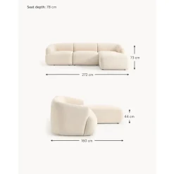 Divano Angolare Componibile 3 Posti In Boucle Sofia