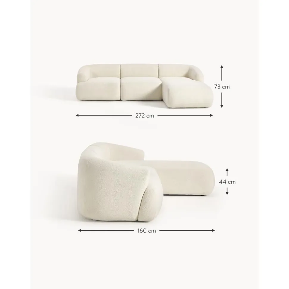 Divano Angolare Componibile 3 Posti In Teddy Sofia