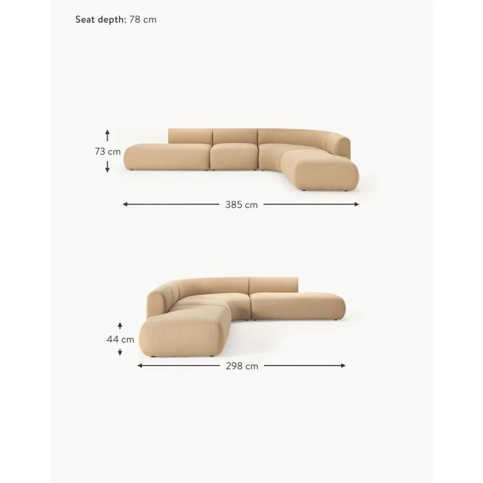 Divano Angolare Componibile 4 Posti In Boucle Sofia