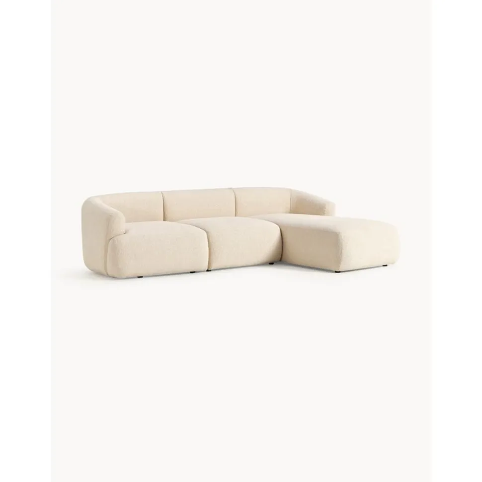 Divano Angolare Componibile 3 Posti In Boucle Sofia