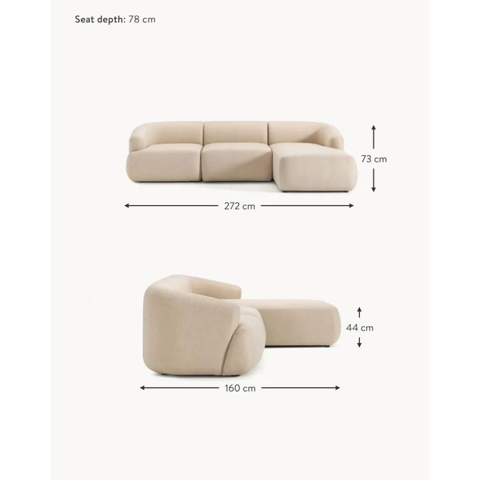 Divano Angolare Componibile 3 Posti Sofia
