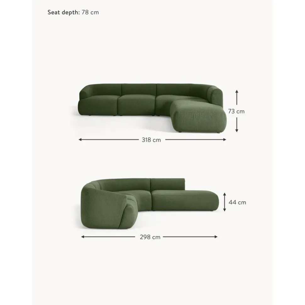 Divano Angolare Componibile 4 Posti In Boucle Sofia
