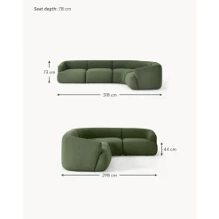 Divano Angolare Componibile 4 Posti In Boucle Sofia