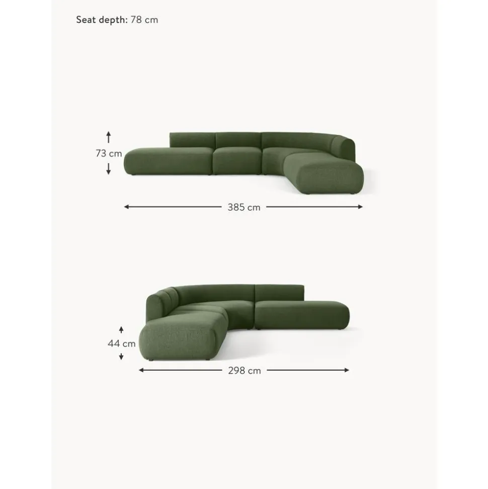 Divano Angolare Componibile 4 Posti In Boucle Sofia