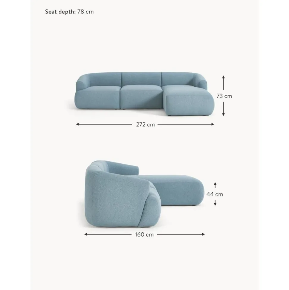 Divano Angolare Componibile 3 Posti In Boucle Sofia