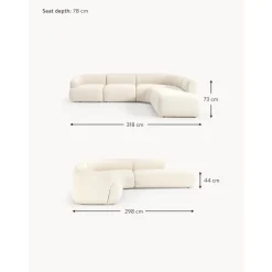 Divano Angolare Componibile 4 Posti In Boucle Sofia