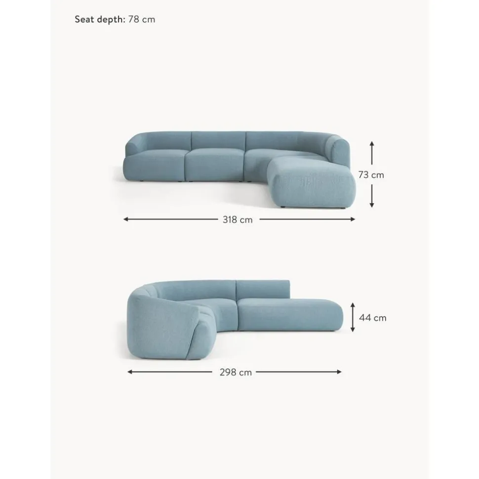Divano Angolare Componibile 4 Posti In Boucle Sofia