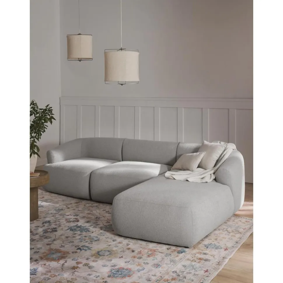 Divano Angolare Componibile 3 Posti In Boucle Sofia