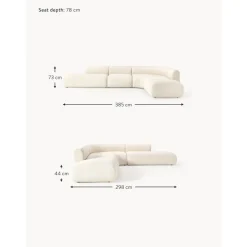 Divano Angolare Componibile 4 Posti In Boucle Sofia