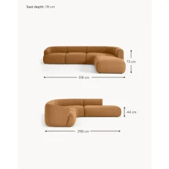 Divano Angolare Componibile 4 Posti In Boucle Sofia