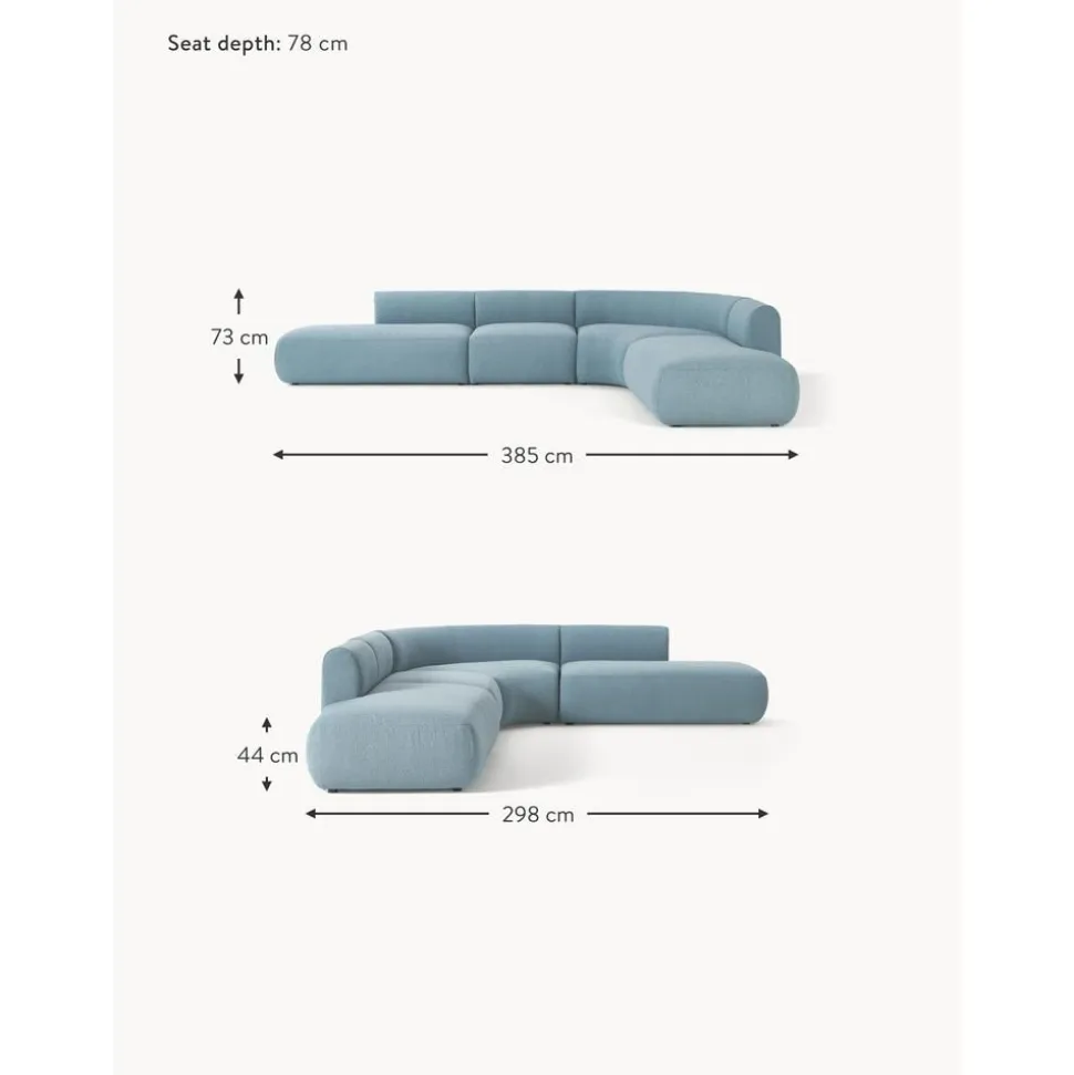 Divano Angolare Componibile 4 Posti In Boucle Sofia