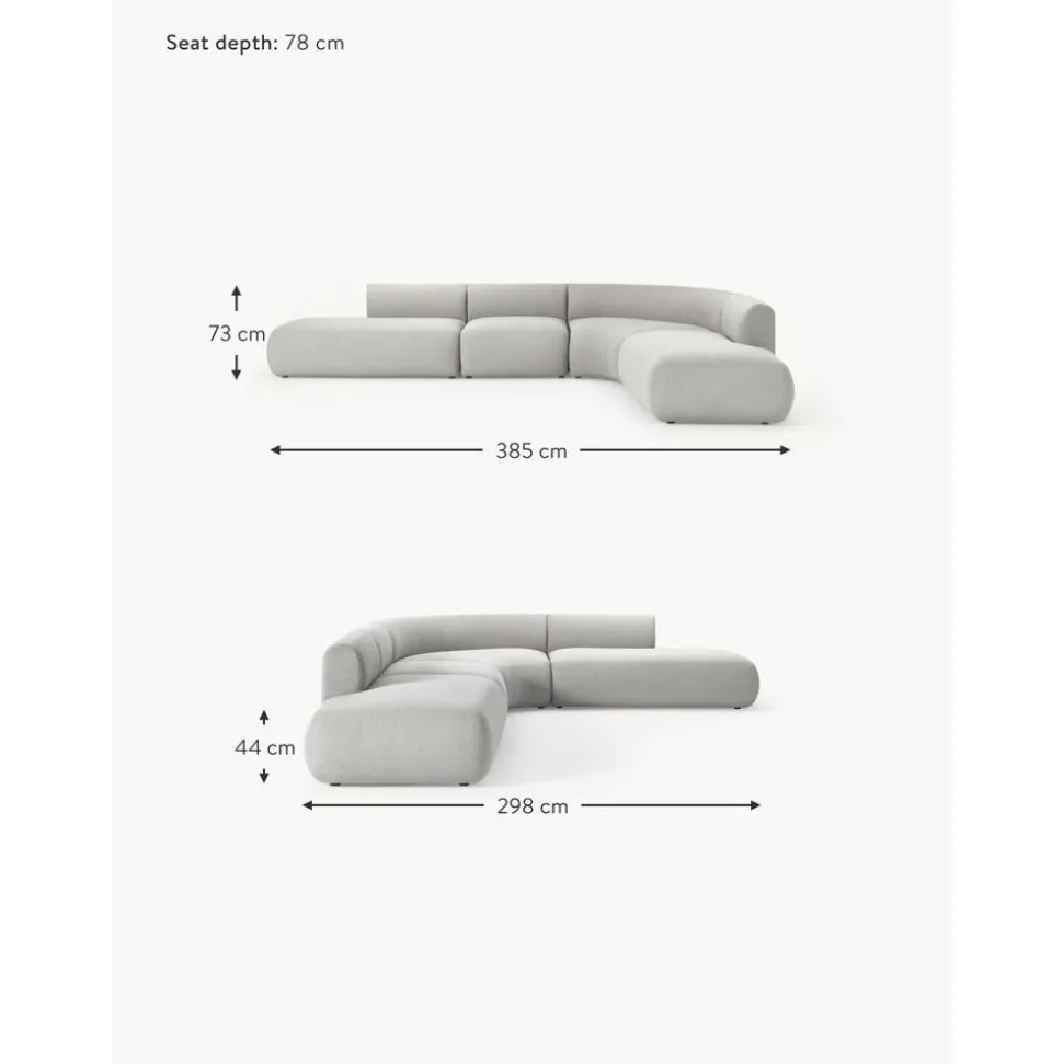 Divano Angolare Componibile 4 Posti In Boucle Sofia