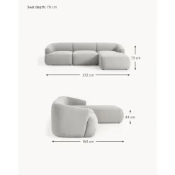 Divano Angolare Componibile 3 Posti In Boucle Sofia