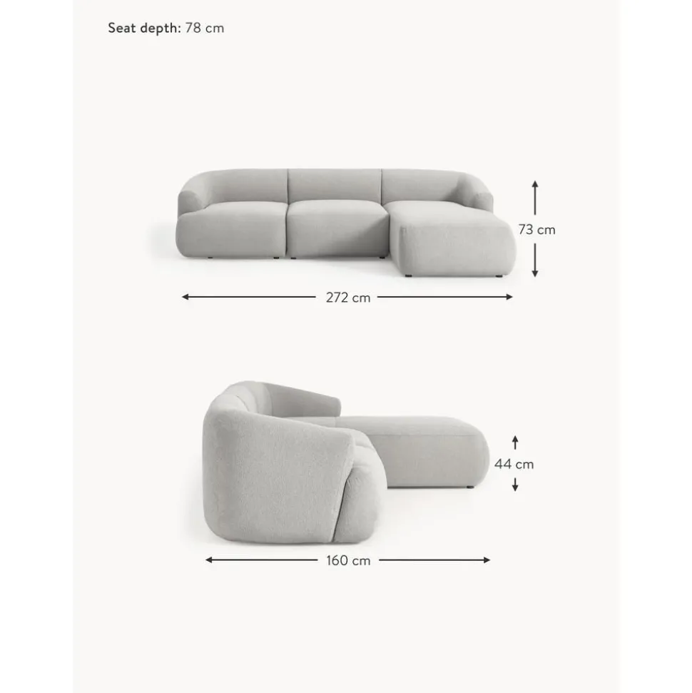 Divano Angolare Componibile 3 Posti In Boucle Sofia