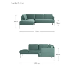 Divano Angolare In Velluto Fluente