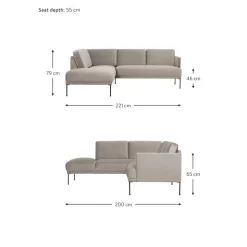 Divano Angolare In Velluto Fluente