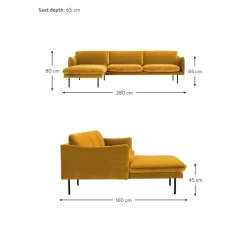 Divano Angolare In Velluto Moby