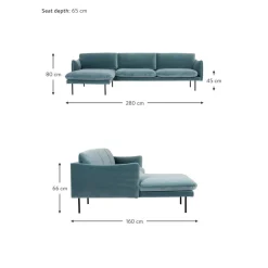 Divano Angolare In Velluto Moby