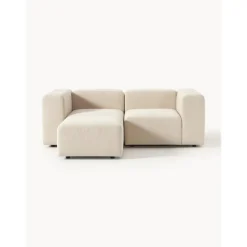 Divano Componibile 3 Posti In Boucle Con Poggiapiedi Lena
