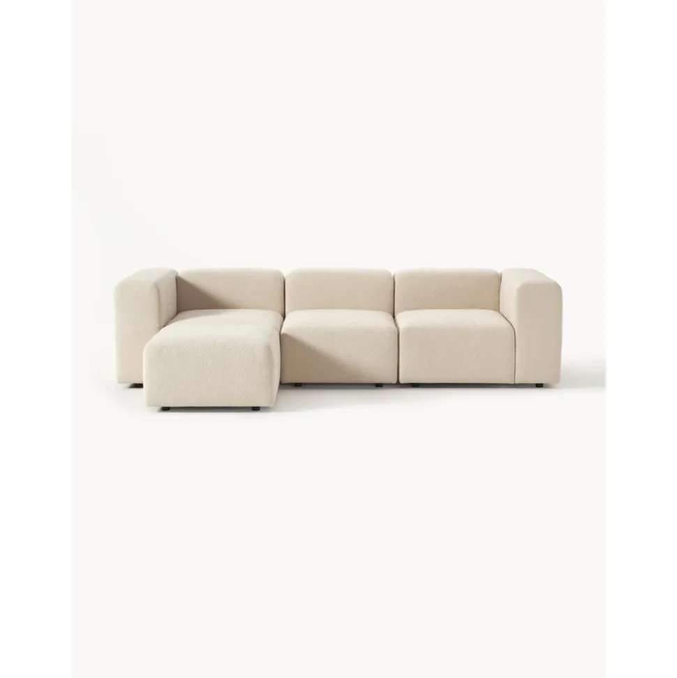 Divano Componibile 4 Posti In Boucle Con Poggiapiedi Lena
