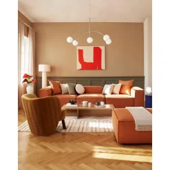 Divano Componibile 4 Posti Con Poggiapiedi Lennon