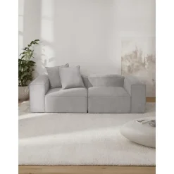 Divano Componibile 3 Posti In Velluto A Coste Lennon