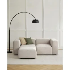 Divano Componibile 3 Posti Con Poggiapiedi Lena