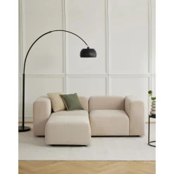 Divano Componibile 3 Posti Con Poggiapiedi Lena