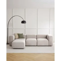 Divano Componibile 4 Posti Con Poggiapiedi Lena