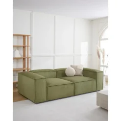 Divano Componibile 3 Posti In Velluto A Coste Lennon