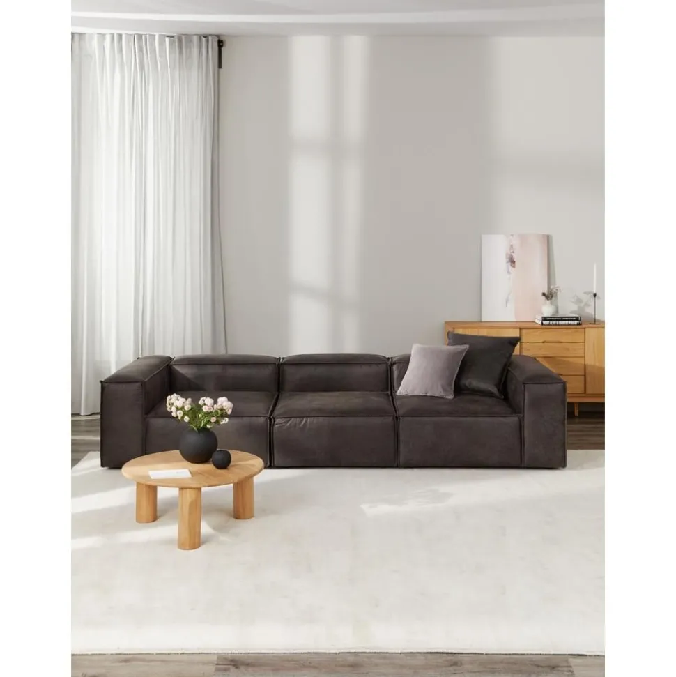 Divano Componibile 4 Posti In Pelle Riciclata Lennon