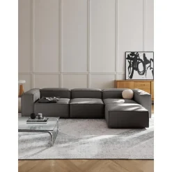 Divano Componibile 4 Posti Con Poggiapiedi Lennon