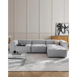 Divano Componibile 4 Posti Con Poggiapiedi Lennon