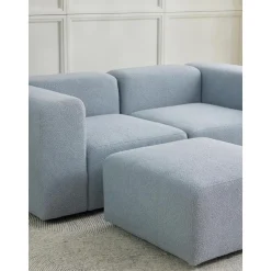 Divano Componibile 3 Posti In Boucle Con Poggiapiedi Lena