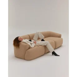 Divano Componibile 3 Posti In Boucle Sofia