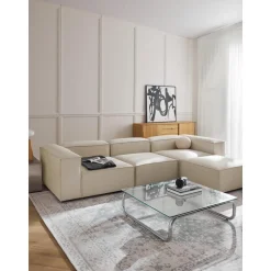 Divano Componibile 4 Posti Con Poggiapiedi Lennon