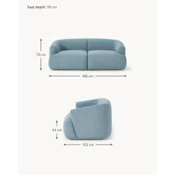 Divano Componibile 2 Posti In Boucle Sofia
