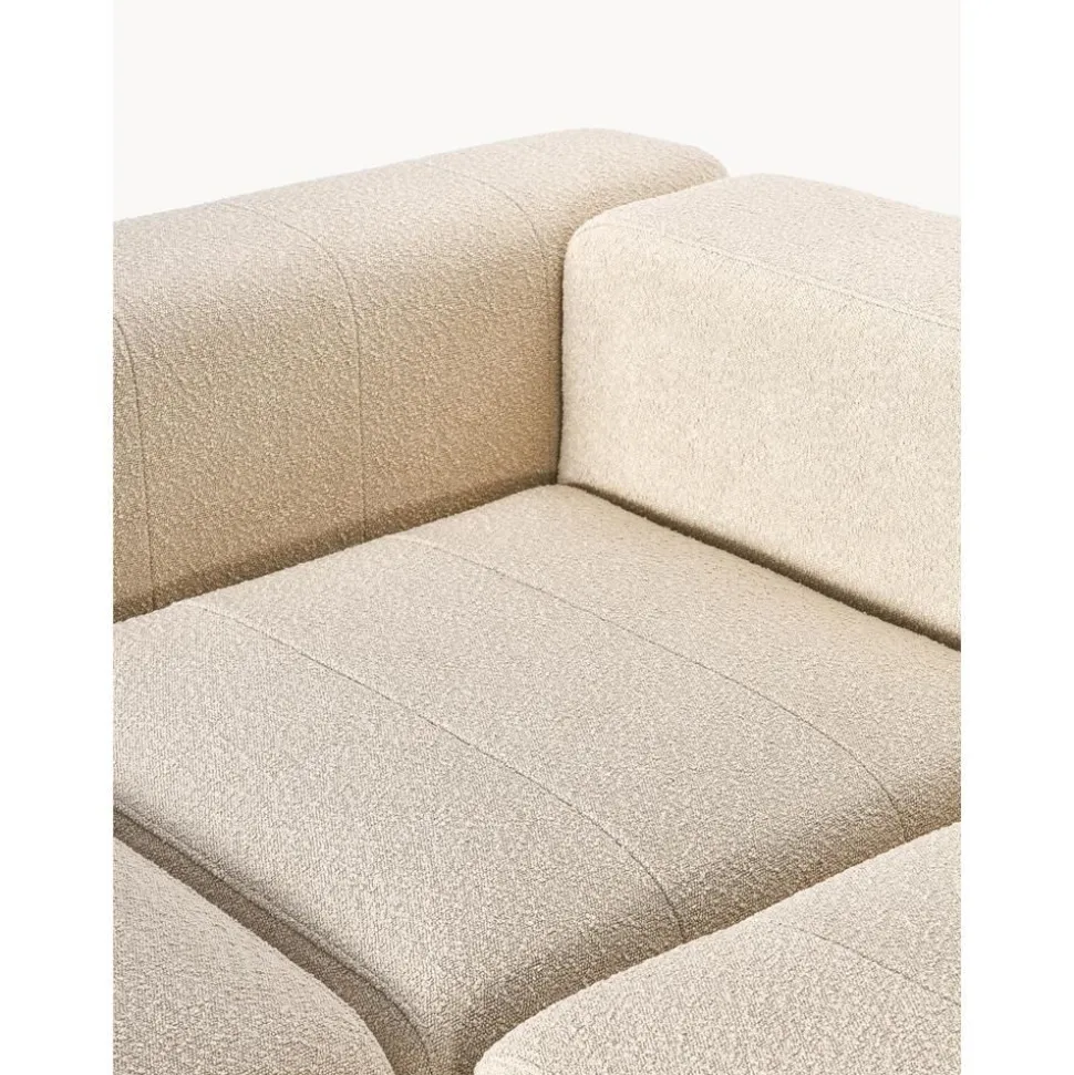 Divano Componibile 4 Posti In Boucle Con Poggiapiedi Lena