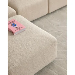 Divano Componibile 4 Posti In Boucle Con Poggiapiedi Lena