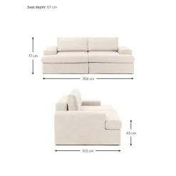 Divano Componibile 3 Posti Con Rivestimento Sfoderabile Russell