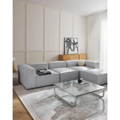 Divano Componibile 4 Posti Con Poggiapiedi Lennon