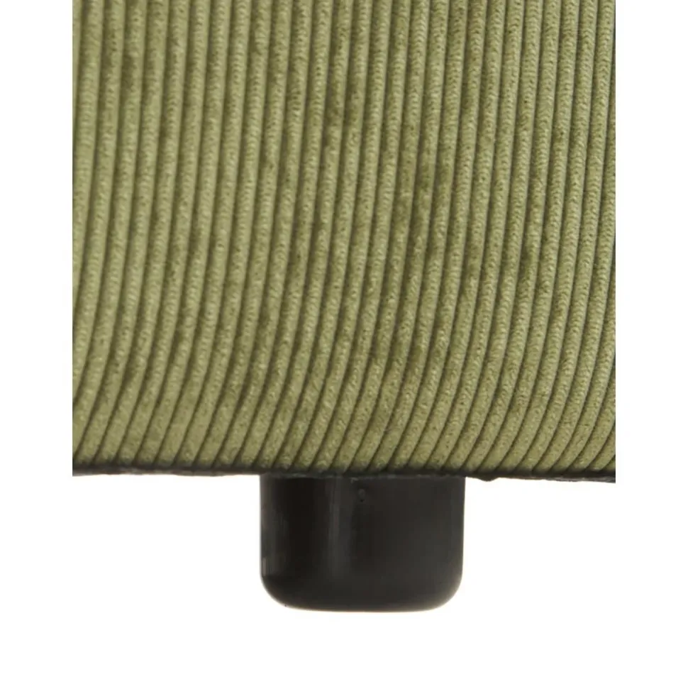 Divano Componibile 4 Posti In Velluto A Coste Con Poggiapiedi Lennon