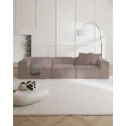 Divano Componibile 4 Posti In Velluto A Coste Lennon